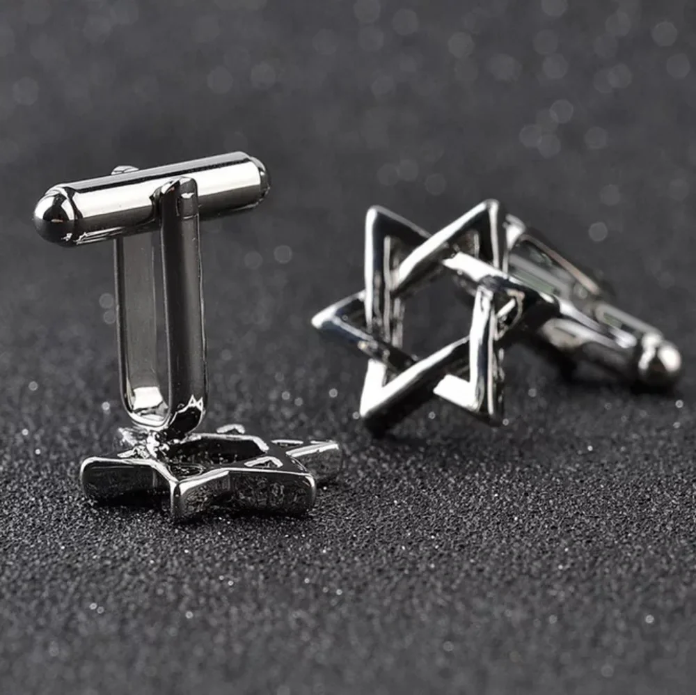Stainless Steel Star of David Cufflinks